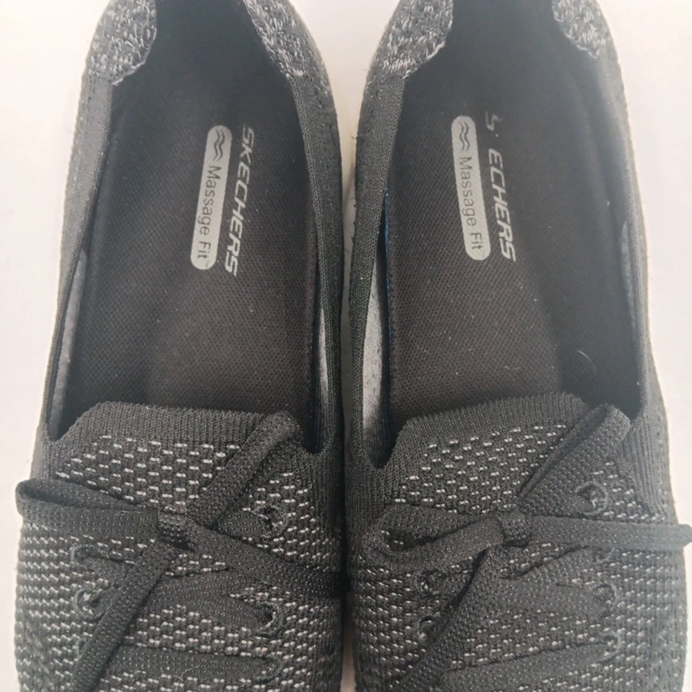 Skechers Sneakers Shoes Massage Fit Lite Stretch Black Knit Slip-Ons size 8 - Picture 8 of 14